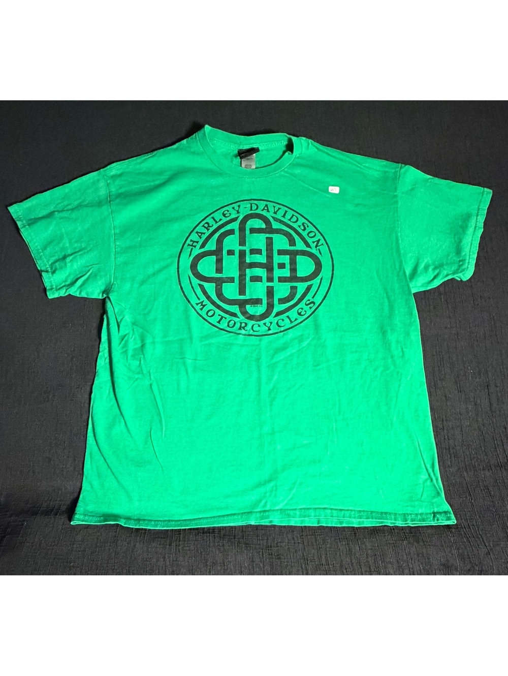 Harley-Davidson Men's XL Green Short Sleeve T-Shirt with Black Logo